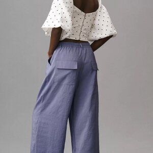 NWT Maeve Seamed Wide-Leg Track Pants